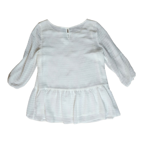 LC Lauren Conrad Women's 3/4 Sleeve Sheer White Blouse M - Picture 3 of 3